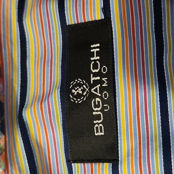 Bugatchi Uomo Multicolor Striped Long Sleeve Button Down Shirt Men’s - Picture 8 of 9